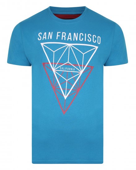 Kam Jeans 5334 San Fransisco Tee Blue - T-shirts - Stora T-shirts - 2XL-8XL