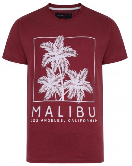 Kam Jeans 5336 Malibu T-Shirt Burgundy - T-shirts - Stora T-shirts - 2XL-14XL