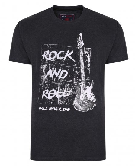 Kam Jeans 5338 Rock And Roll Tee Charcoal - T-shirts - Stora T-shirts - 2XL-14XL