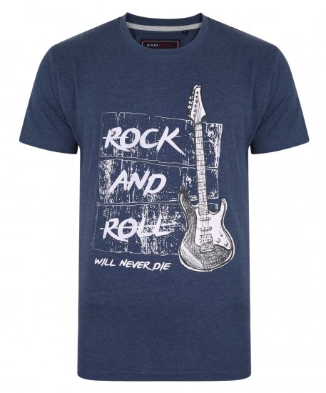 Kam Jeans 5338 Rock And Roll Tee Blue - T-shirts - Stora T-shirts - 2XL-14XL