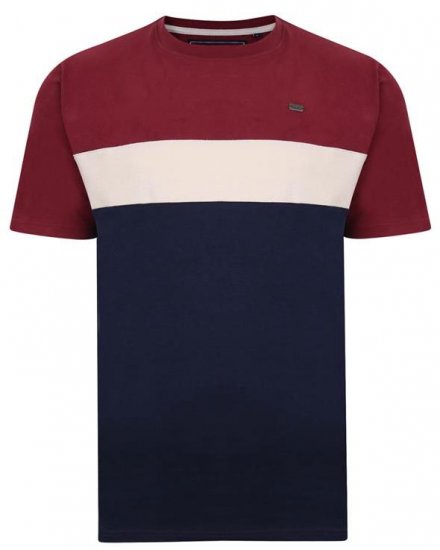 Kam Jeans 5357 Cut & Saw Peach Finish T-Shirt Burgundy - T-shirts - Stora T-shirts - 2XL-14XL