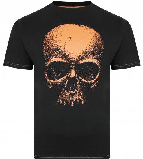 Kam Jeans 5374 Ghost Skull Print T-shirt Black - T-shirts - Stora T-shirts - 2XL-14XL