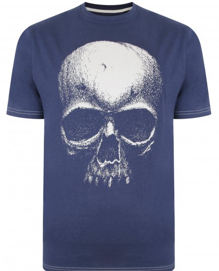 Kam Jeans 5374 Ghost Skull Print T-shirt Navy - T-shirts - Stora T-shirts - 2XL-14XL