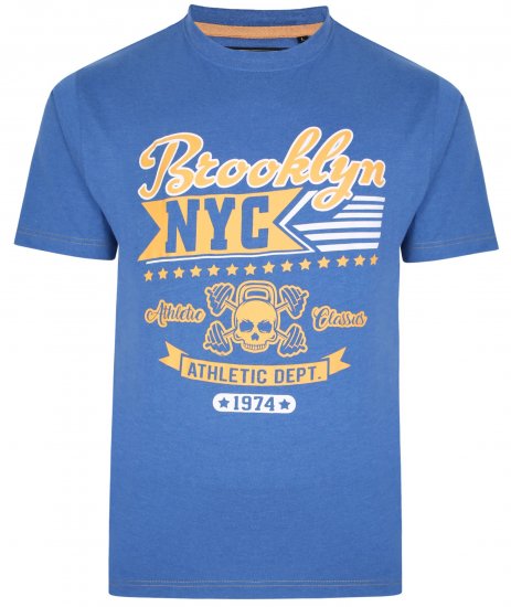 Kam Jeans 5389 Brooklyn NYC T-Shirt Blue - Alla kläder - Kläder stora storlekar herr