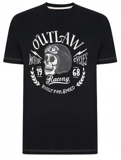 Kam Jeans 5391 Outlaws Skull Print T-Shirt - T-shirts - Stora T-shirts - 2XL-14XL