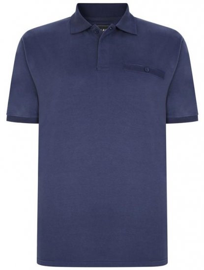 Kam Jeans 5450 Peach Finish Polo Navy - Pikétröjor - Stora pikétröjor - 2XL-8XL