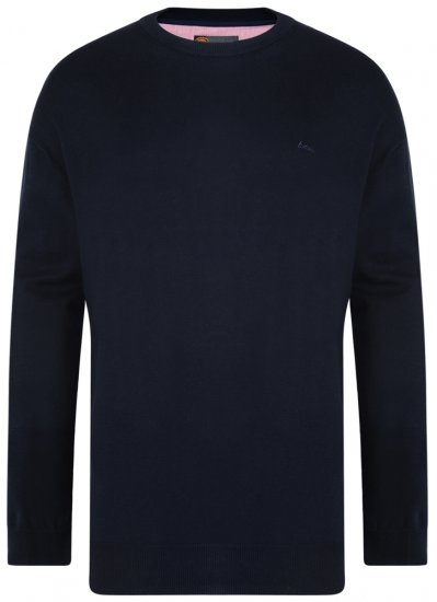 Kam Jeans Knitted Sweater Navy - Tröjor & Hoodies - Stora hoodies - 2XL-8XL