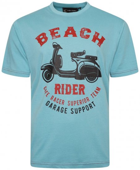 Kam Jeans 5701 Beach Rider Tee Aqua - T-shirts - Stora T-shirts - 2XL-14XL