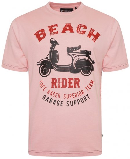 Kam Jeans 5701 Beach Rider Tee Pink - T-shirts - Stora T-shirts - 2XL-14XL