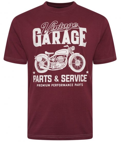 Kam Jeans 5702 Vintage Print T-Shirt Plum - T-shirts - Stora T-shirts - 2XL-14XL