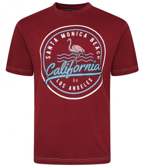 Kam Jeans 5707 Santa Monica Tee Burgundy - T-shirts - Stora T-shirts - 2XL-14XL