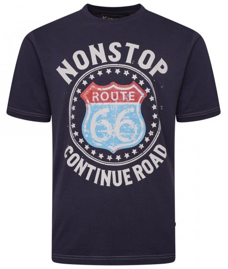 Kam Jeans 5708 Route 66 T-Shirt Navy - T-shirts - Stora T-shirts - 2XL-14XL