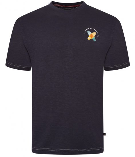 Kam Jeans 5709 Summer Adventure Print Tee Indigo - T-shirts - Stora T-shirts - 2XL-14XL