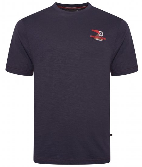 Kam Jeans 5710 Legendary Racing Slub Tee With Back Print Navy - T-shirts - Stora T-shirts - 2XL-14XL