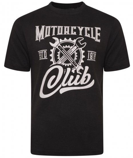 Kam Jeans 5712 Twin Pack Motorcycle/Cycle Print Tee Black and Navy - T-shirts - Stora T-shirts - 2XL-14XL