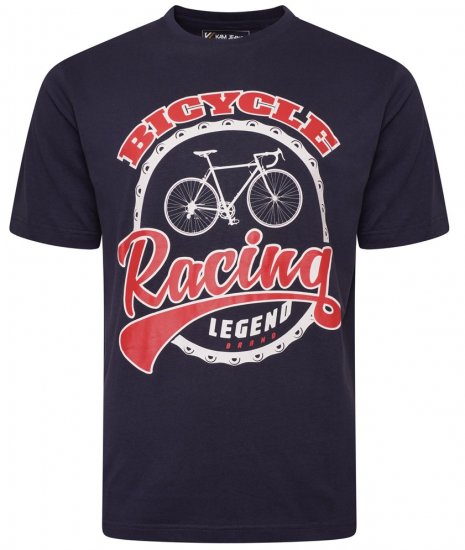 Kam Jeans 5712 Twin Pack Motorcycle/Cycle Print Tee Black and Navy - T-shirts - Stora T-shirts - 2XL-14XL