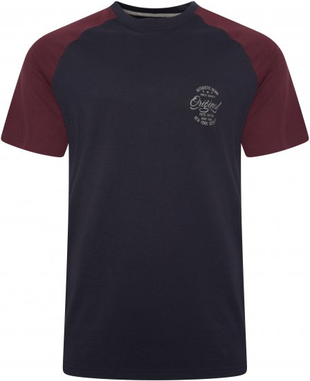Kam Jeans 5747 Raglan T-Shirt with Print Navy - T-shirts - Stora T-shirts - 2XL-14XL