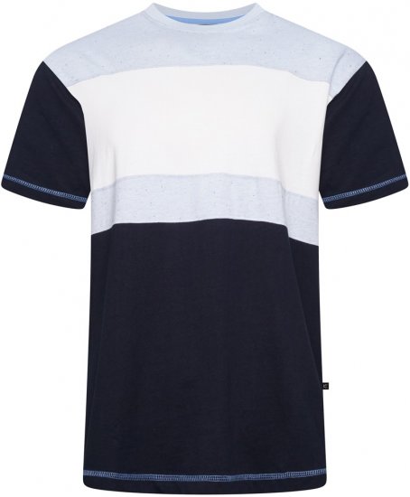 Kam Jeans 5780 Cut And Sew Panel T-Shirt Navy - T-shirts - Stora T-shirts - 2XL-14XL