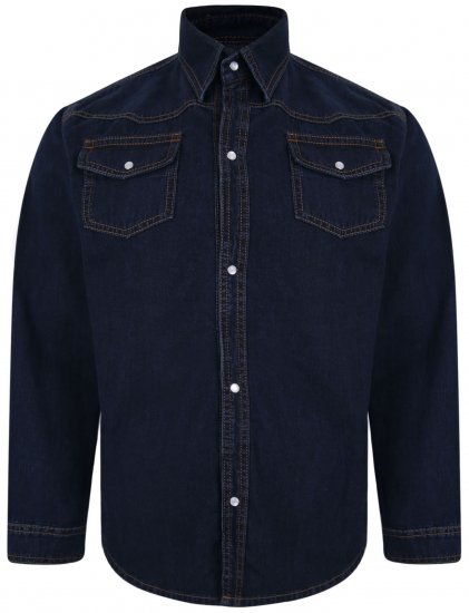 Kam Jeans 602 Denim Shirt Indigo - Skjortor - Stora skjortor - 2XL-8XL