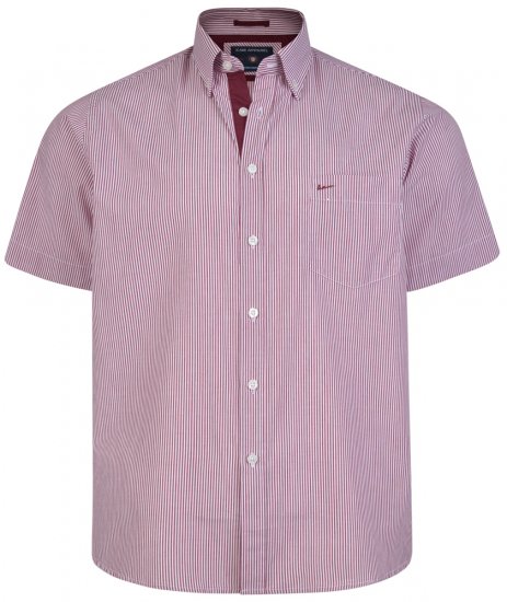 Kam Jeans 6164 Short Sleeve Shirt Burgundy - Skjortor - Stora skjortor - 2XL-8XL