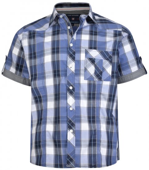 Kam Jeans 6165 Short Sleeve Shirt Navy - Skjortor - Stora skjortor - 2XL-8XL