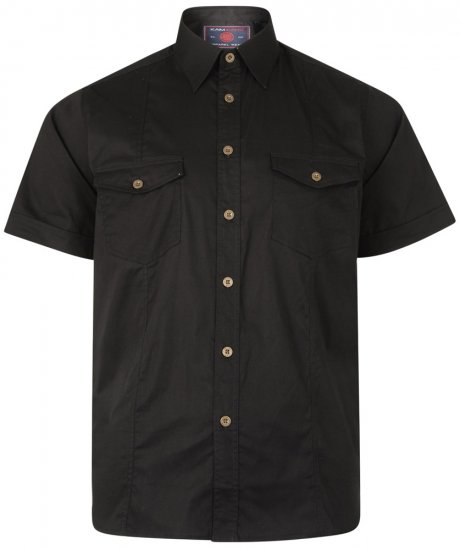 Kam Jeans 6180 Short Sleeve Shirt Black - DUPLICATE - Skjortor - Stora skjortor - 2XL-8XL
