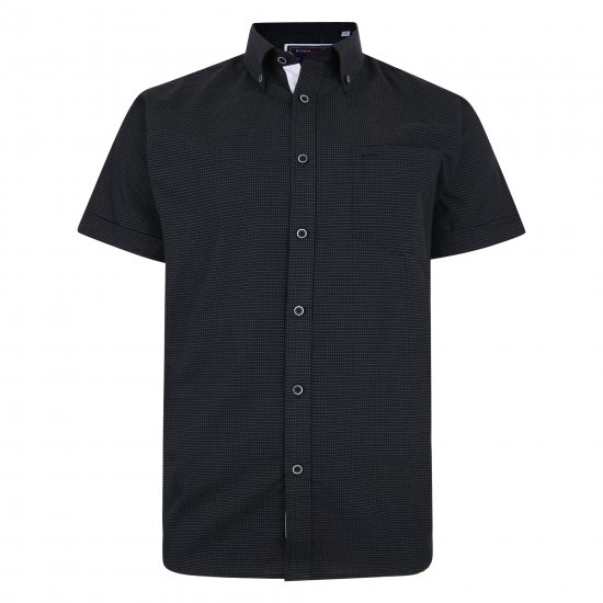 Kam Jeans 6210 SS Dobby Stitch Shirt Black - Skjortor - Stora skjortor - 2XL-8XL
