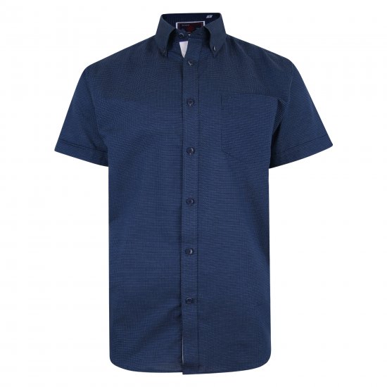 Kam Jeans 6210 SS Dobby Stitch Shirt Indigo - Skjortor - Stora skjortor - 2XL-8XL