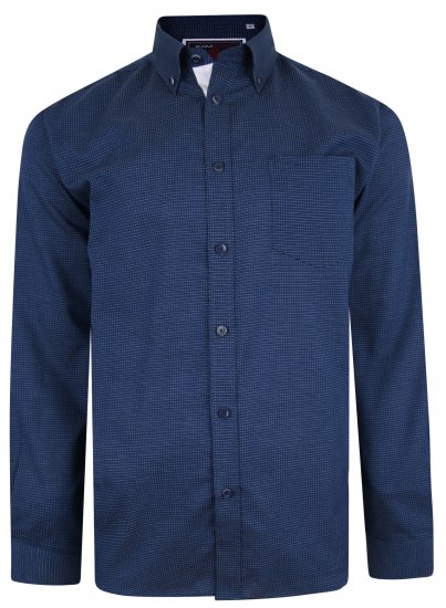 Kam Jeans 6210 LS Dobby Stitch Shirt Indigo - Skjortor - Stora skjortor - 2XL-8XL