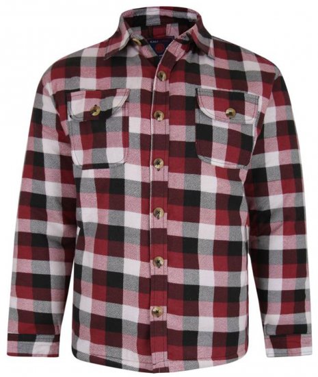 Kam Jeans 6213 Sherpa Lined Flannel Shirt Burgundy - Skjortor - Stora skjortor - 2XL-8XL