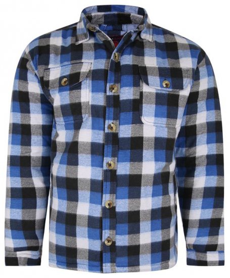 Kam Jeans 6213 Sherpa Lined Flannel Shirt Navy - Skjortor - Stora skjortor - 2XL-8XL