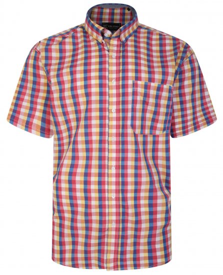 Kam Jeans 6248 Casual Short Sleeve Shirt Pink - Skjortor - Stora skjortor - 2XL-8XL