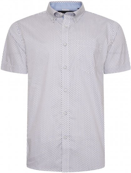Kam Jeans 6279 All Over Geo Print Shirt White - Skjortor - Stora skjortor - 2XL-8XL