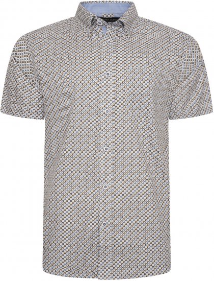 Kam Jeans 6281 All Over Geo Print Shirt White - Skjortor - Stora skjortor - 2XL-8XL