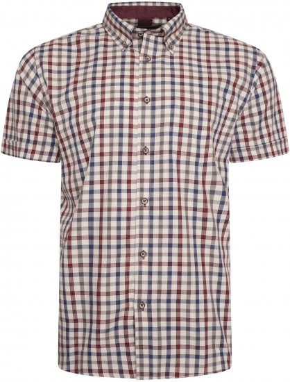 Kam Jeans 6282 Casual SS Check Shirt Multi-Colored - Skjortor - Stora skjortor - 2XL-8XL
