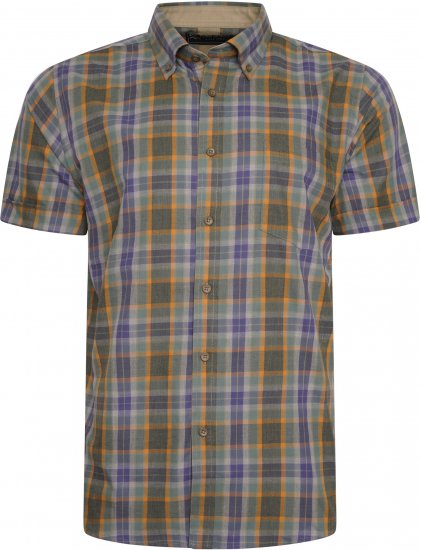 Kam Jeans 6282 Casual SS Check Shirt Brown - Skjortor - Stora skjortor - 2XL-8XL