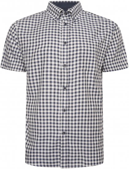 Kam Jeans 6302 Casual Gingham Check Shirt Blue - Skjortor - Stora skjortor - 2XL-8XL