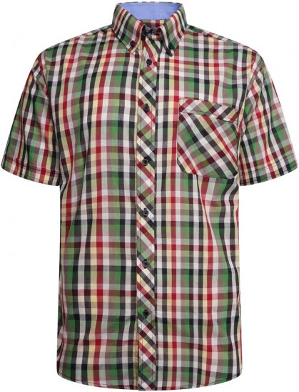 Kam Jeans 6310 Casual Check Short Sleeve Shirt Multi-Colored - Skjortor - Stora skjortor - 2XL-8XL