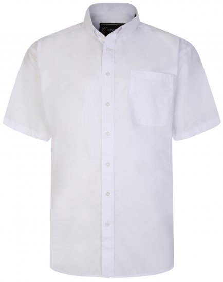 Kam Jeans 660 Classic Short Sleeve Office Shirt White - Skjortor - Stora skjortor - 2XL-8XL