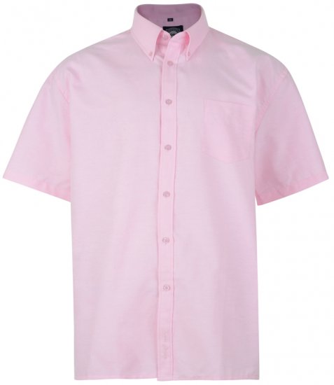 Kam Oxfordskjorta Kort ärm Rosa - Skjortor - Stora skjortor - 2XL-8XL