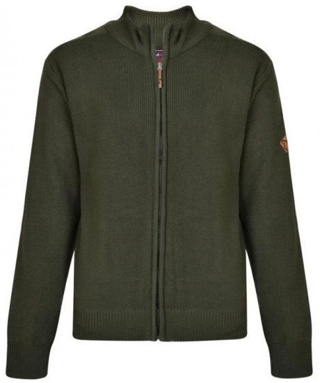 Kam Jeans 68 Casual Zip Thru Knitted Jumper Khaki - Tröjor & hoodies - Stora hoodies & tröjor - 2XL-14XL