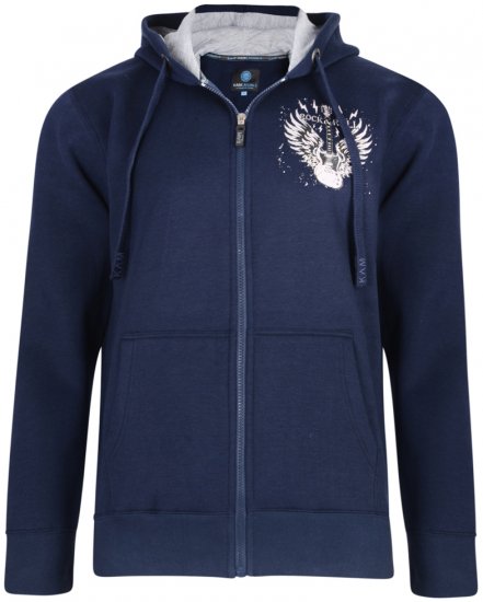 Kam Jeans 7003 Hoodie Navy - Tröjor & hoodies - Stora hoodies & tröjor - 2XL-14XL