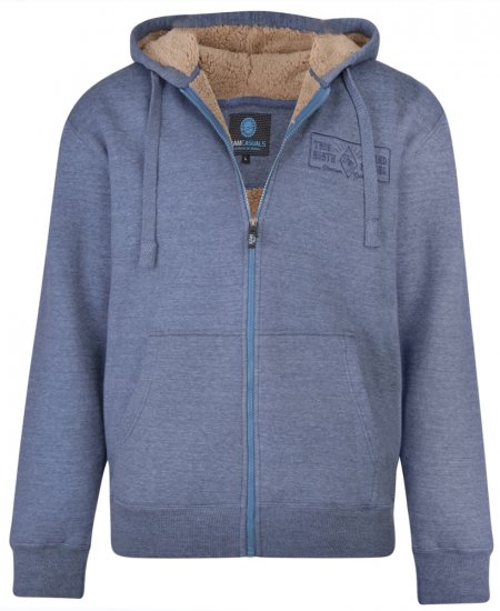 Kam Jeans 7006 Sherpa Lined Hoodie Denim - Tröjor & Hoodies - Stora hoodies - 2XL-8XL