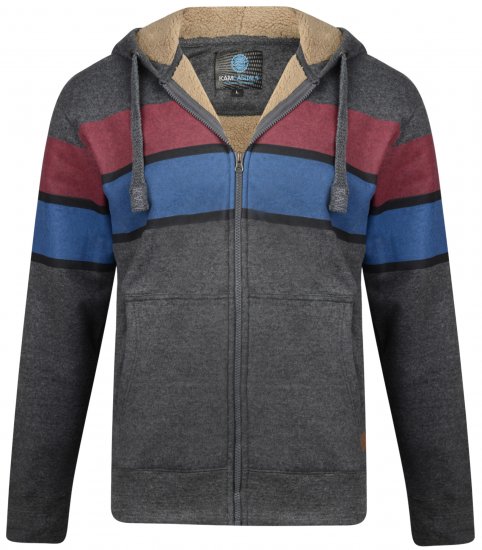 Kam Jeans 7007 Sherpa Lined Hoodie Charcoal - Tröjor & Hoodies - Stora hoodies & tröjor - 2XL-14XL