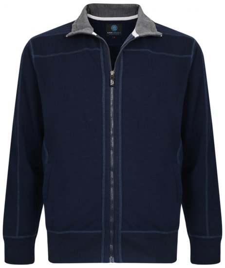 Kam Jeans 7011 Full Zip Sweat Navy - Tröjor & Hoodies - Stora hoodies - 2XL-8XL