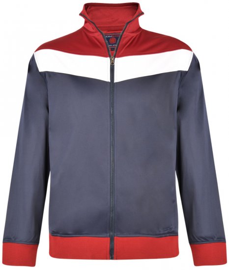 Kam Jeans 7014 Track Jacket Navy - Tröjor & Hoodies - Stora hoodies - 2XL-8XL