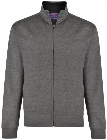 Kam Jeans 7018 Full zip Sweatshirt Charcoal - Tröjor & Hoodies - Stora hoodies - 2XL-8XL