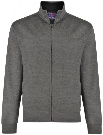 Kam Jeans 7018 Full zip Sweatshirt Charcoal - Tröjor & hoodies - Stora hoodies & tröjor - 2XL-14XL
