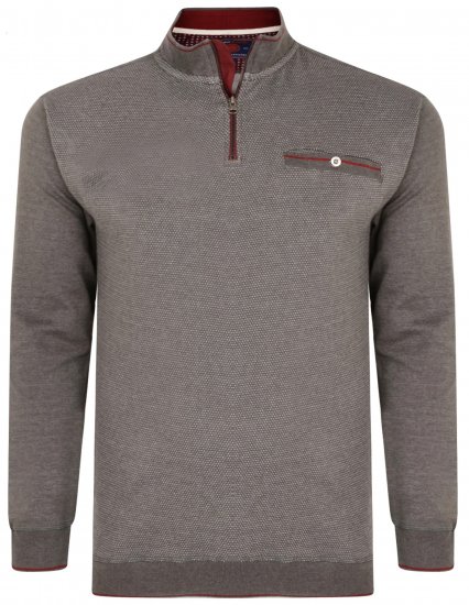 Kam Jeans 7020 1/4 Zip Sweater Charcoal - Tröjor & hoodies - Stora hoodies & tröjor - 2XL-14XL