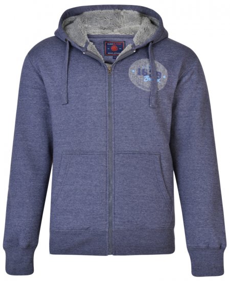 Kam Jeans 7025 Sherpa lined Hoodie Insignia blue - Tröjor & Hoodies - Stora hoodies & tröjor - 2XL-14XL